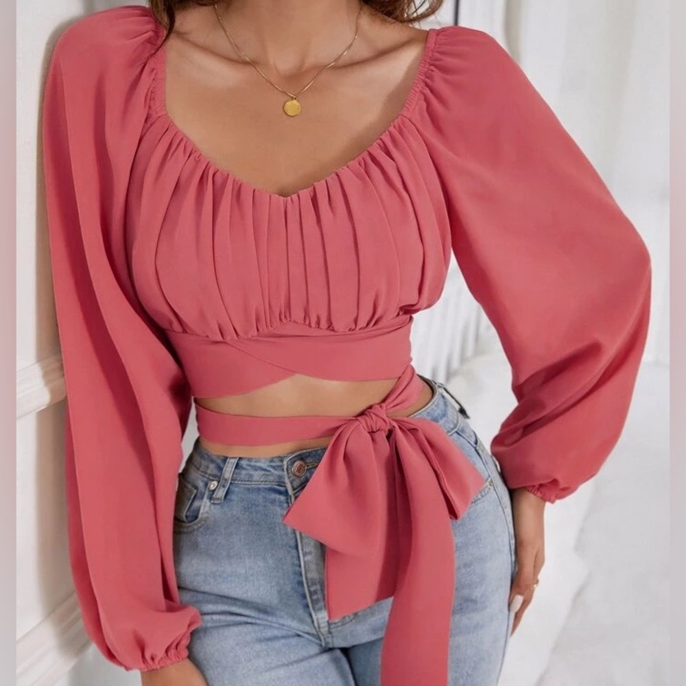 Coral crop top